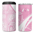 Australia Bowls Personalised Indigenous Pink Round 4 in 1 Can Cooler Tumbler - Aussie Hoodie