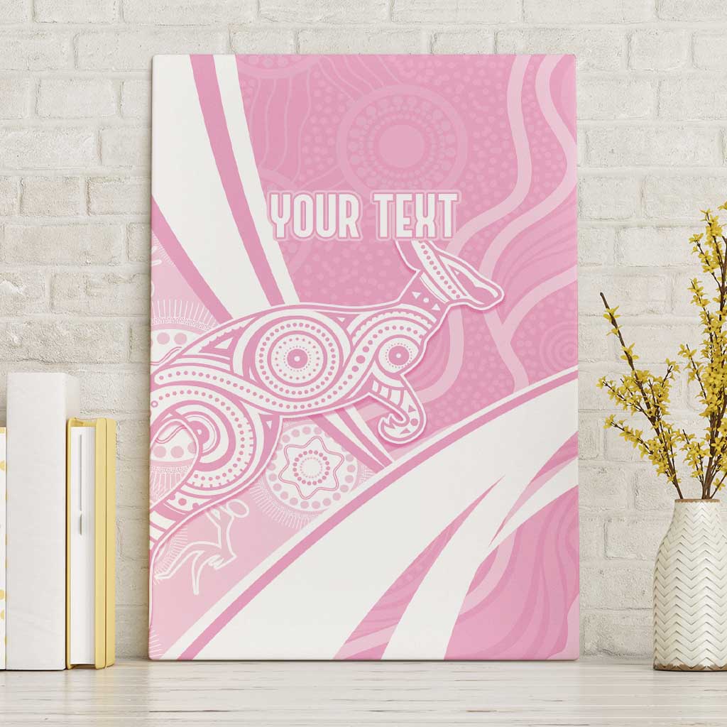 Australia Bowls Personalised Indigenous Pink Round Canvas Wall Art - Aussie Hoodie