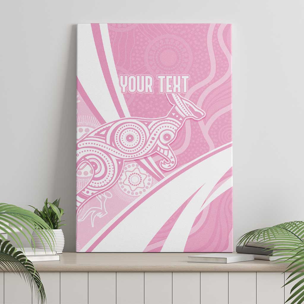 Australia Bowls Personalised Indigenous Pink Round Canvas Wall Art - Aussie Hoodie