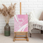 Australia Bowls Personalised Indigenous Pink Round Canvas Wall Art - Aussie Hoodie