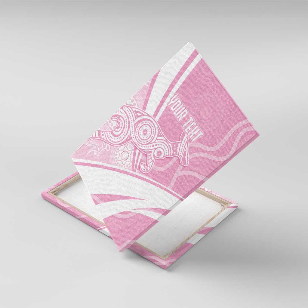 Australia Bowls Personalised Indigenous Pink Round Canvas Wall Art - Aussie Hoodie