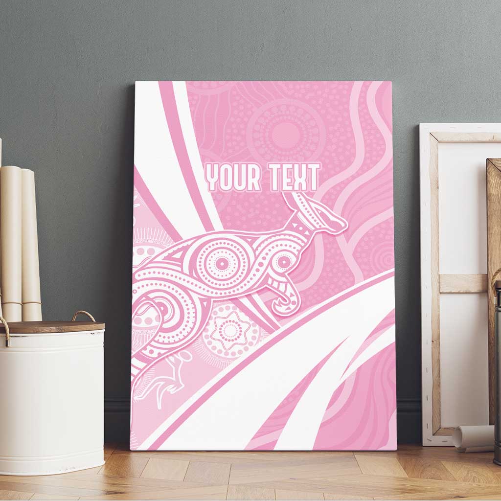 Australia Bowls Personalised Indigenous Pink Round Canvas Wall Art - Aussie Hoodie