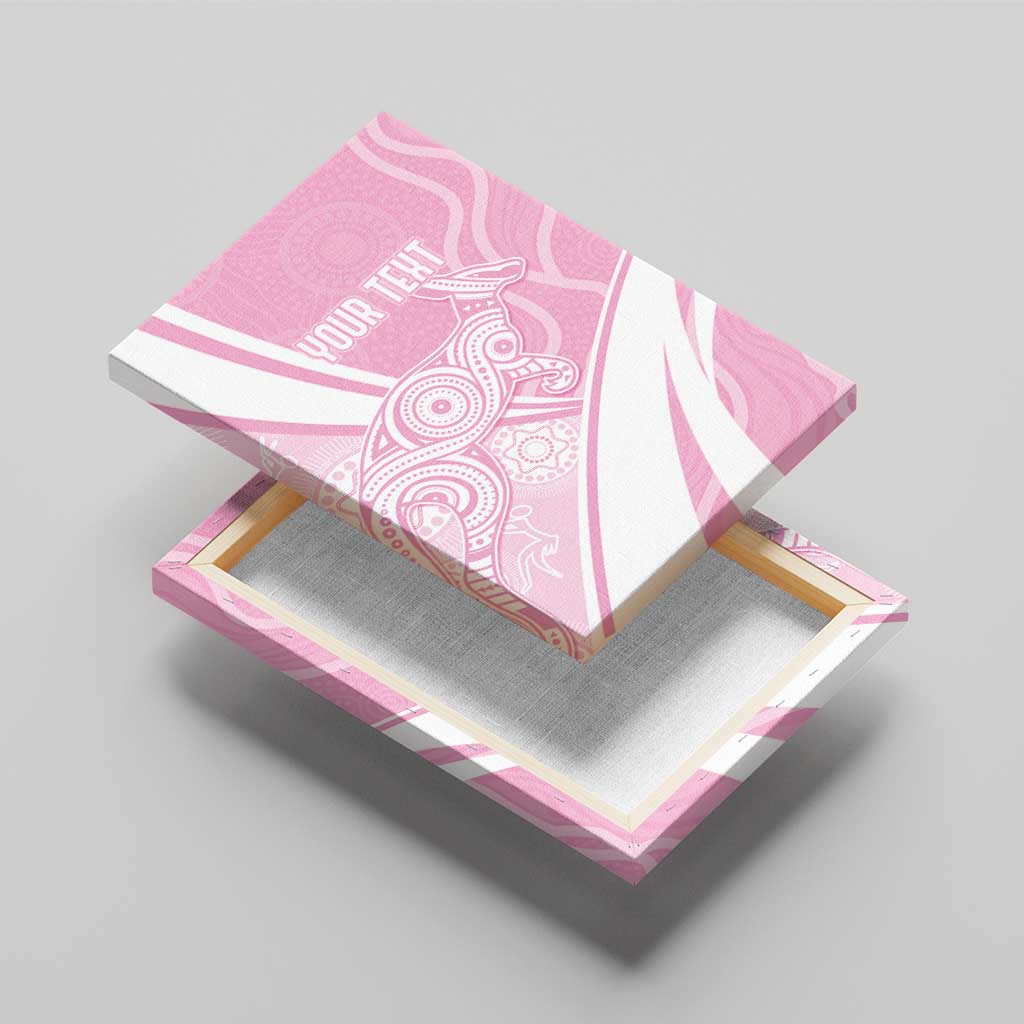 Australia Bowls Personalised Indigenous Pink Round Canvas Wall Art - Aussie Hoodie