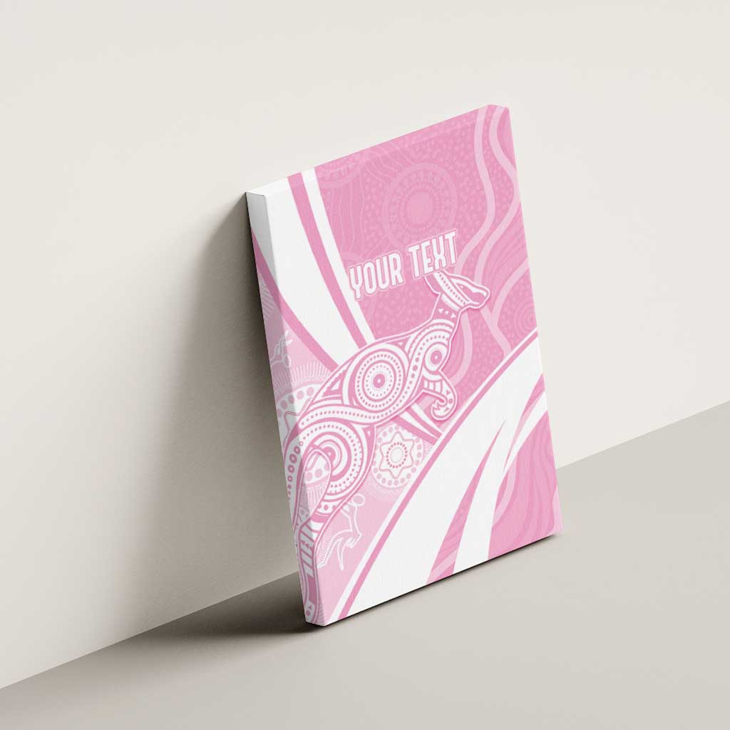 Australia Bowls Personalised Indigenous Pink Round Canvas Wall Art - Aussie Hoodie