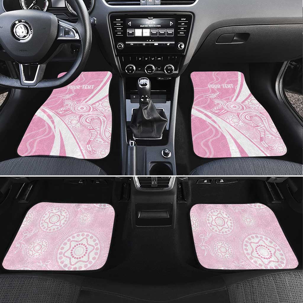 Australia Bowls Personalised Indigenous Pink Round Car Mats - Aussie Hoodie