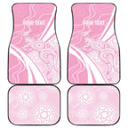 Australia Bowls Personalised Indigenous Pink Round Car Mats - Aussie Hoodie