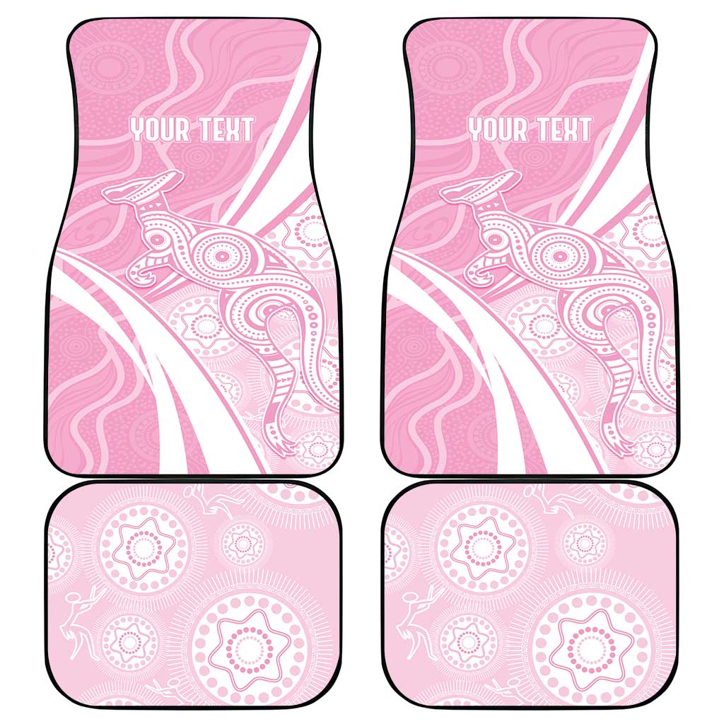 Australia Bowls Personalised Indigenous Pink Round Car Mats - Aussie Hoodie