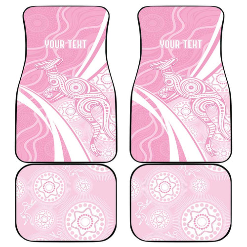Australia Bowls Personalised Indigenous Pink Round Car Mats - Aussie Hoodie
