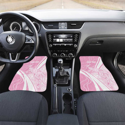 Australia Bowls Personalised Indigenous Pink Round Car Mats - Aussie Hoodie