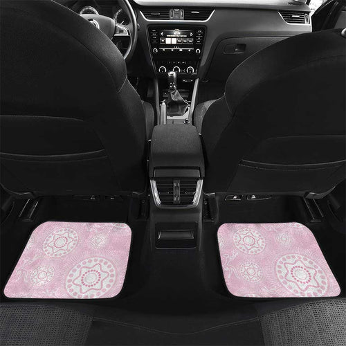 Australia Bowls Personalised Indigenous Pink Round Car Mats - Aussie Hoodie