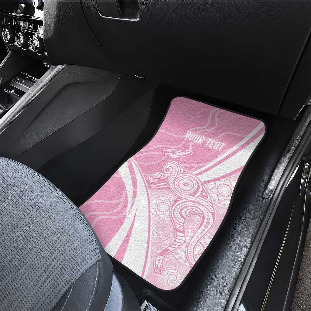 Australia Bowls Personalised Indigenous Pink Round Car Mats - Aussie Hoodie