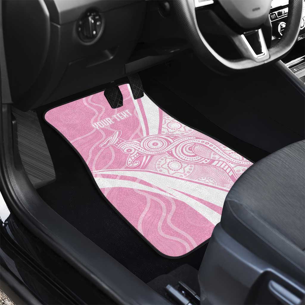 Australia Bowls Personalised Indigenous Pink Round Car Mats - Aussie Hoodie