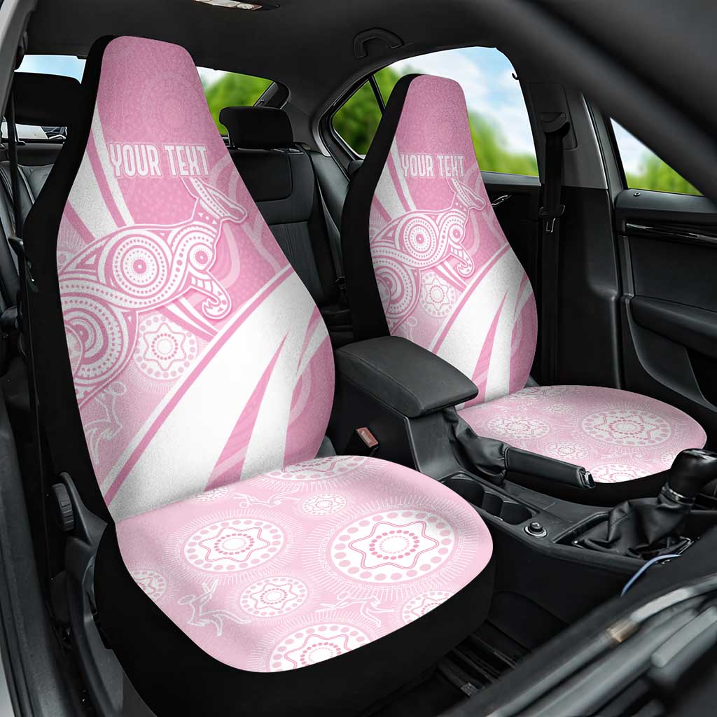 Australia Bowls Personalised Indigenous Pink Round Car Seat Cover - Aussie Hoodie