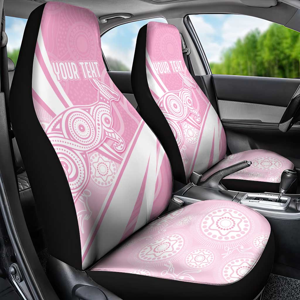 Australia Bowls Personalised Indigenous Pink Round Car Seat Cover - Aussie Hoodie