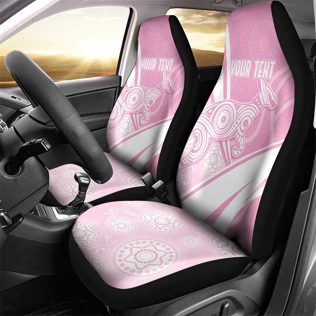 Australia Bowls Personalised Indigenous Pink Round Car Seat Cover - Aussie Hoodie