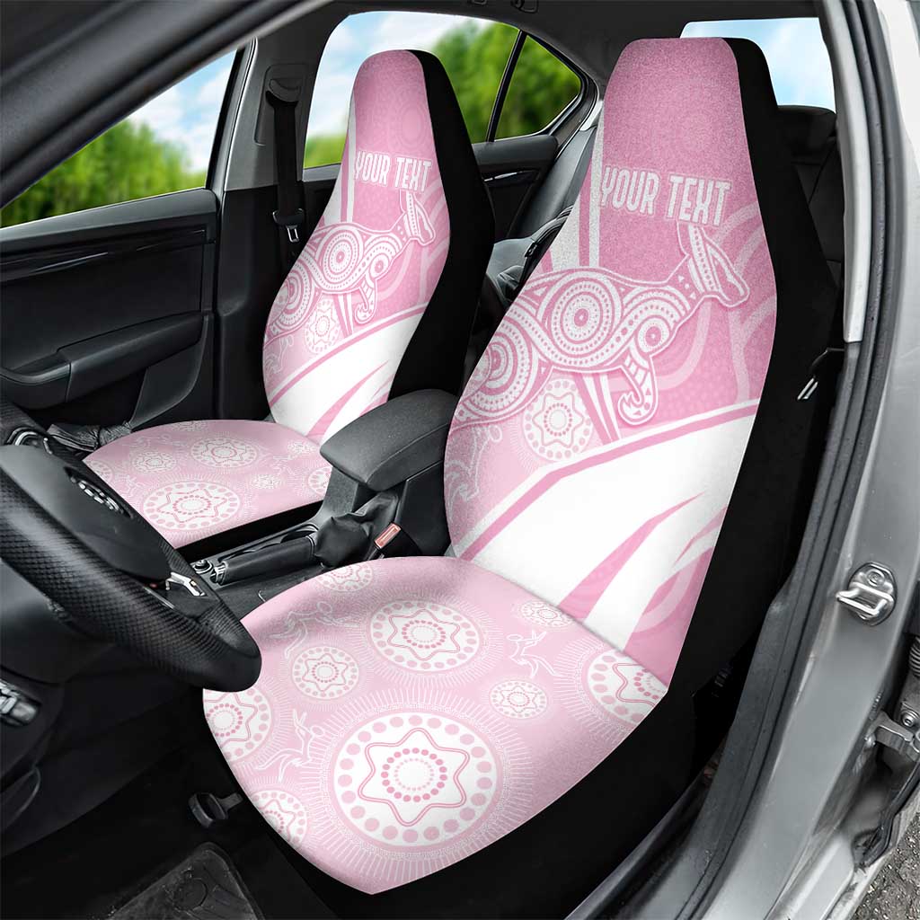 Australia Bowls Personalised Indigenous Pink Round Car Seat Cover - Aussie Hoodie