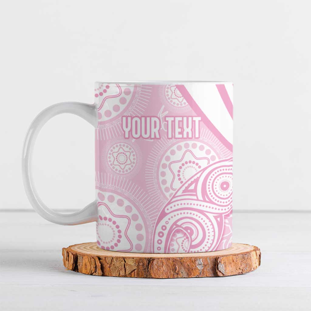 Australia Bowls Personalised Indigenous Pink Round Ceramic Mug - Aussie Hoodie