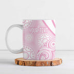 Australia Bowls Personalised Indigenous Pink Round Ceramic Mug - Aussie Hoodie