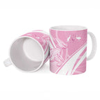 Australia Bowls Personalised Indigenous Pink Round Ceramic Mug - Aussie Hoodie