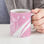 Australia Bowls Personalised Indigenous Pink Round Ceramic Mug - Aussie Hoodie
