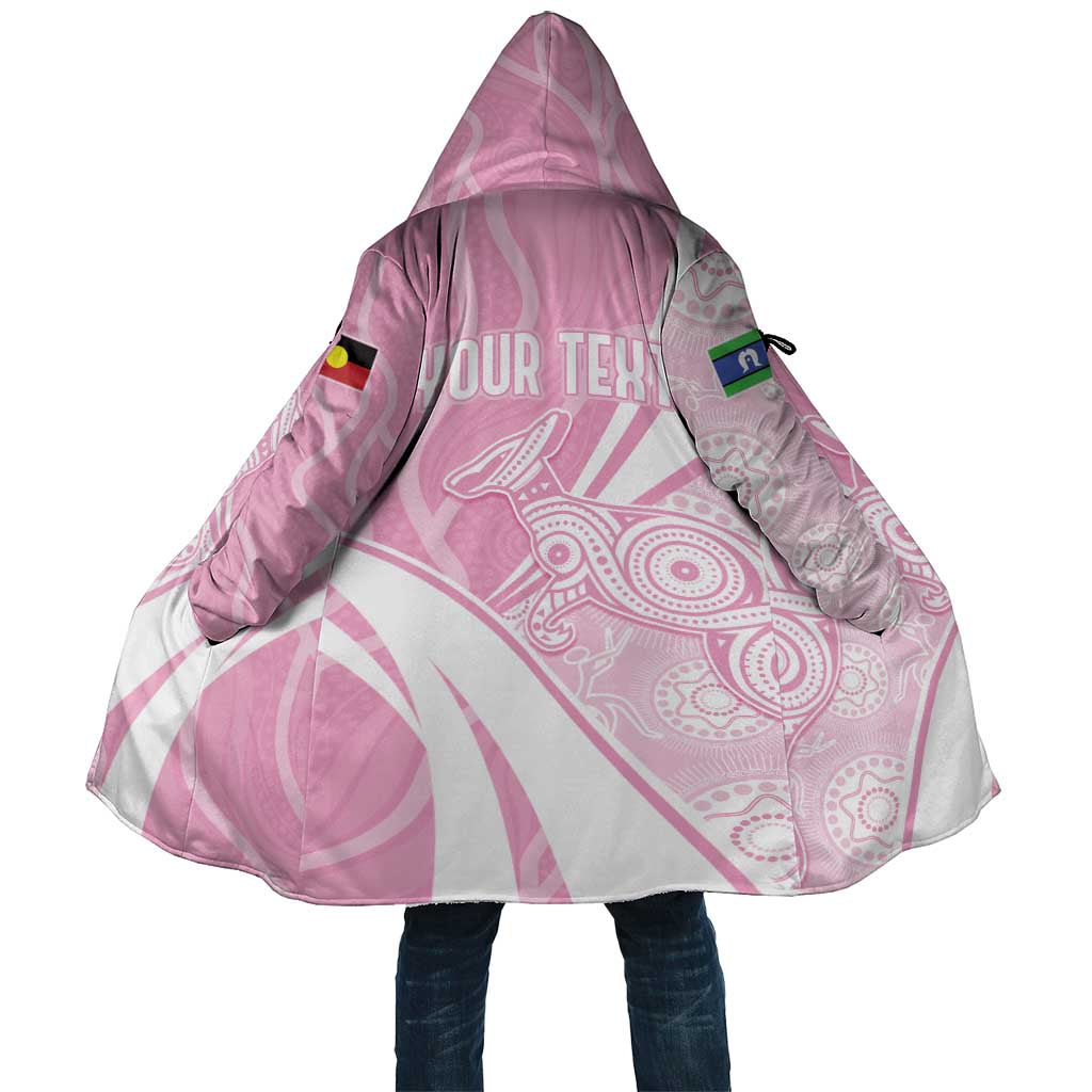 Australia Bowls Personalised Indigenous Pink Round Cloak - Aussie Hoodie