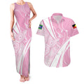 Australia Bowls Personalised Indigenous Pink Round Couples Matching Tank Maxi Dress and Hawaiian Shirt - Aussie Hoodie