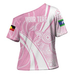 Australia Bowls Personalised Indigenous Pink Round Cross Shoulder Shirt - Aussie Hoodie
