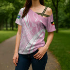 Australia Bowls Personalised Indigenous Pink Round Cross Shoulder Shirt - Aussie Hoodie