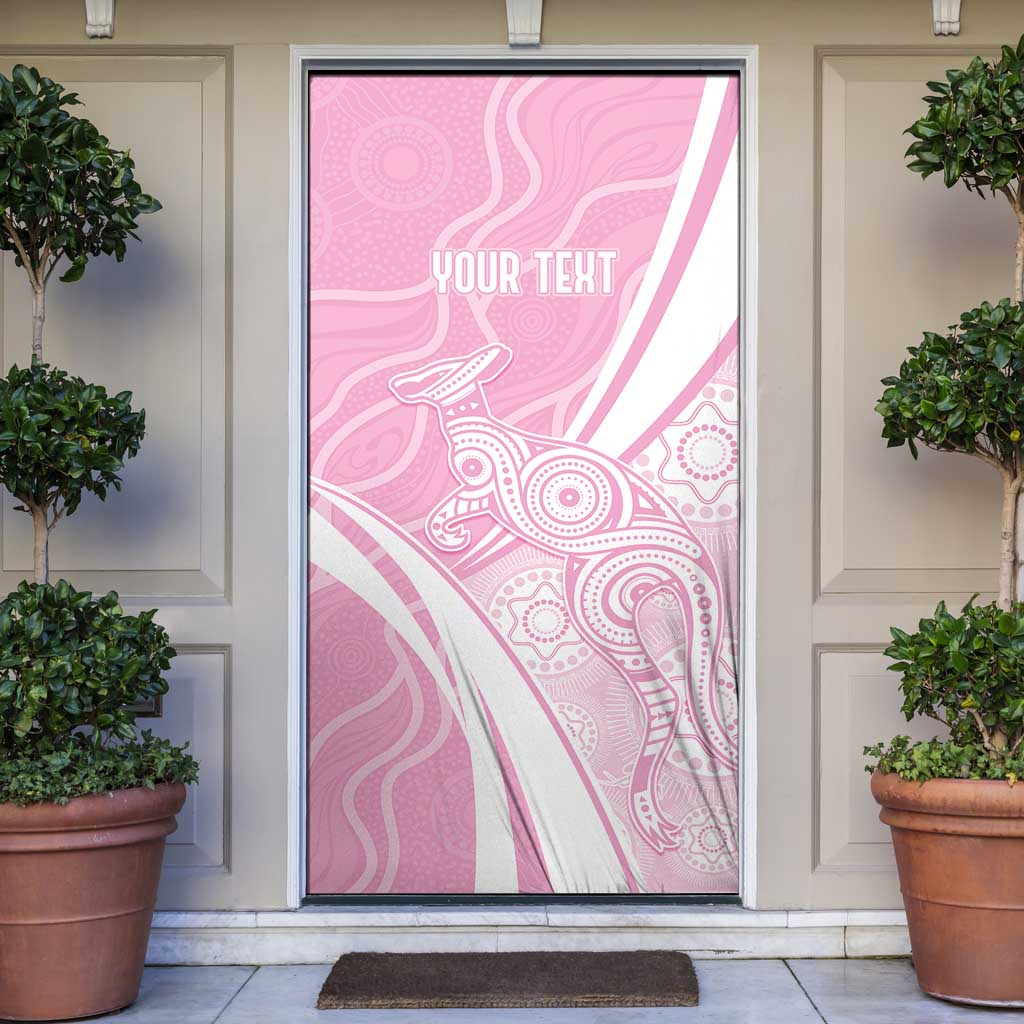 Australia Bowls Personalised Indigenous Pink Round Door Cover - Aussie Hoodie