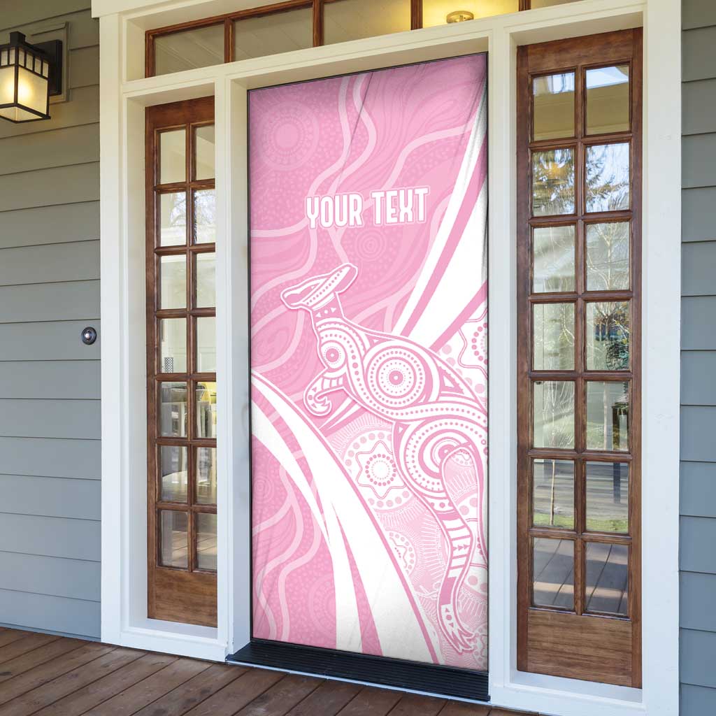 Australia Bowls Personalised Indigenous Pink Round Door Cover - Aussie Hoodie