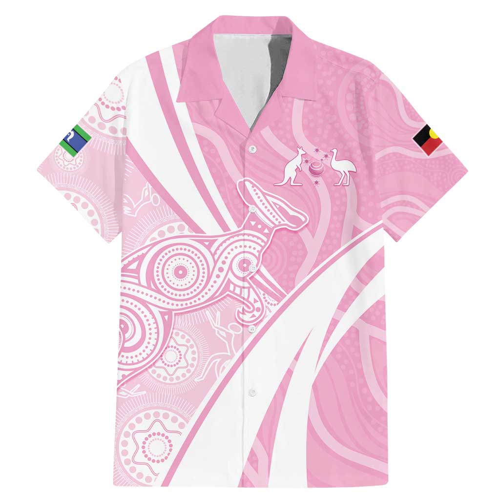 Australia Bowls Personalised Indigenous Pink Round Family Matching Mermaid Dress and Hawaiian Shirt - Aussie Hoodie