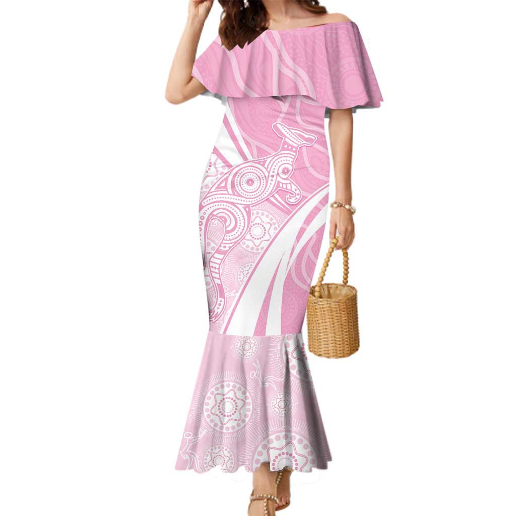 Australia Bowls Personalised Indigenous Pink Round Family Matching Mermaid Dress and Hawaiian Shirt - Aussie Hoodie