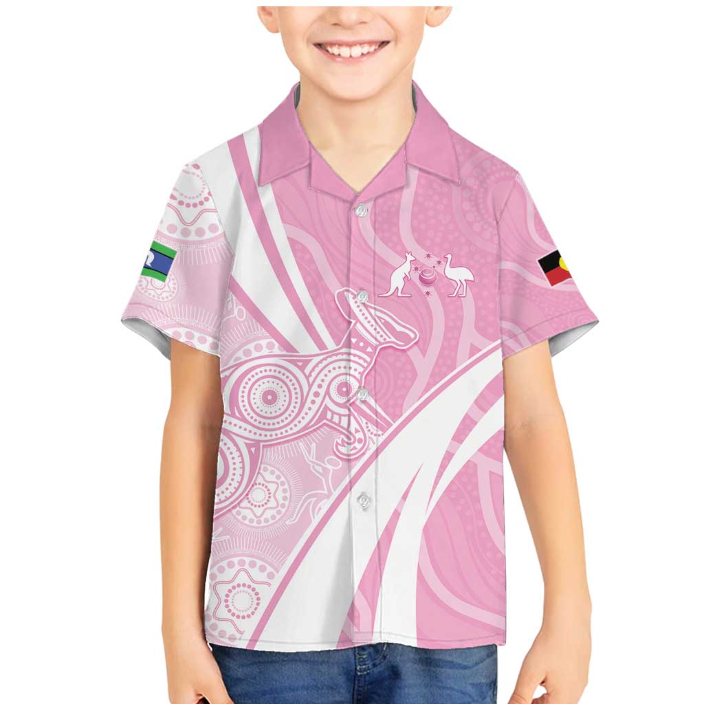 Australia Bowls Personalised Indigenous Pink Round Family Matching Mermaid Dress and Hawaiian Shirt - Aussie Hoodie