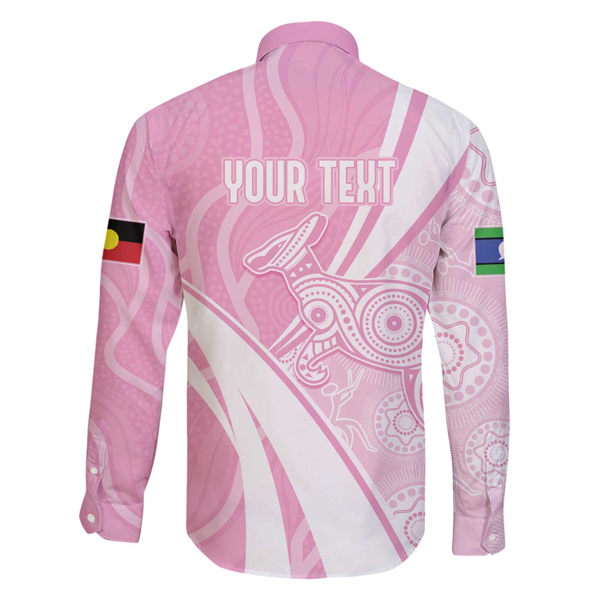 Australia Bowls Personalised Indigenous Pink Round Family Matching Off The Shoulder Long Sleeve Dress and Hawaiian Shirt - Aussie Hoodie