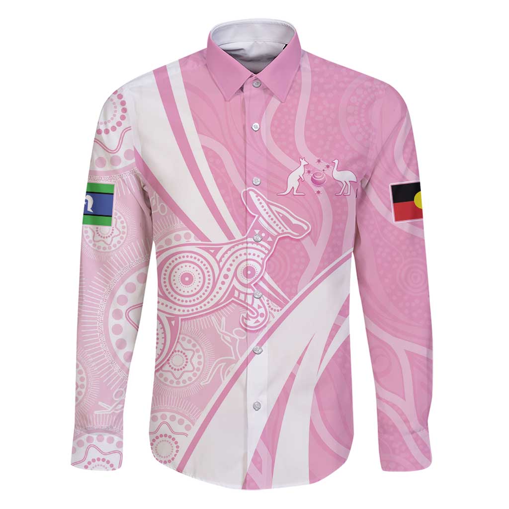 Australia Bowls Personalised Indigenous Pink Round Family Matching Puletasi and Hawaiian Shirt - Aussie Hoodie