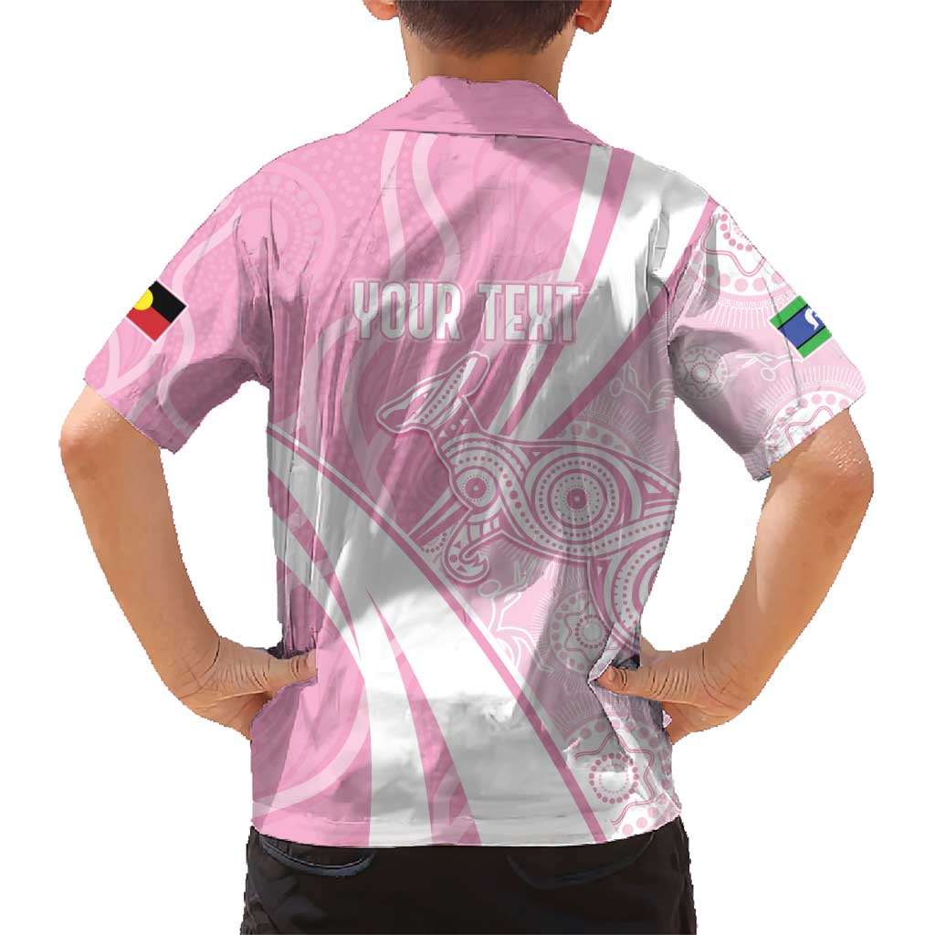 Australia Bowls Personalised Indigenous Pink Round Family Matching Short Sleeve Bodycon Dress and Hawaiian Shirt - Aussie Hoodie