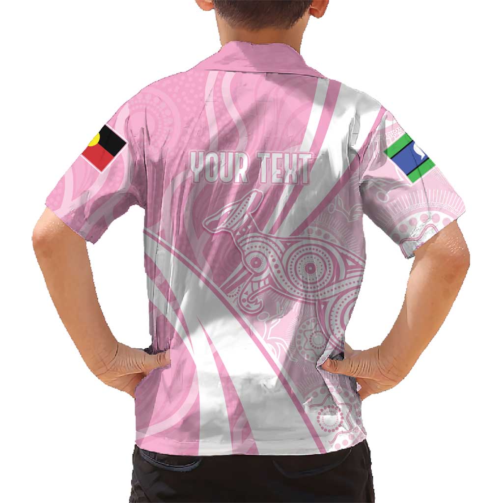 Australia Bowls Personalised Indigenous Pink Round Family Matching Short Sleeve Bodycon Dress and Hawaiian Shirt - Aussie Hoodie