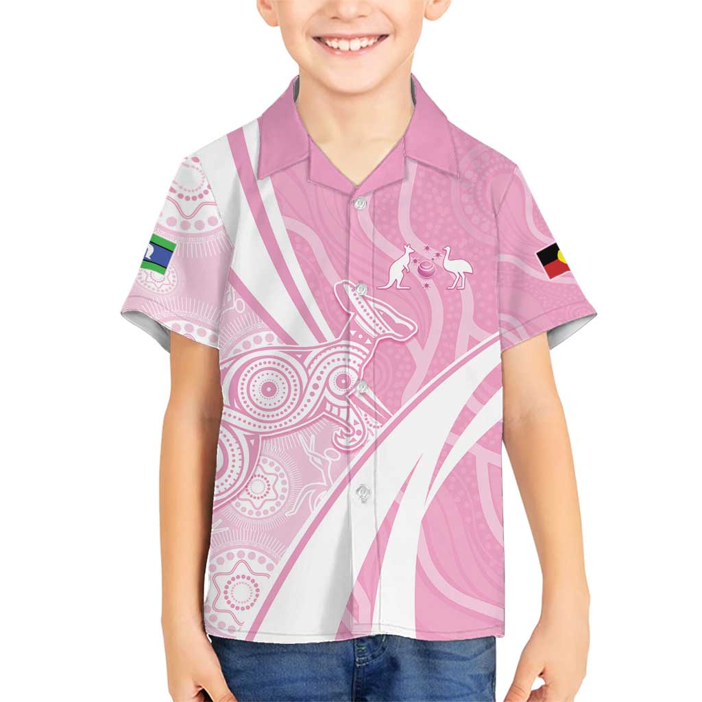 Australia Bowls Personalised Indigenous Pink Round Family Matching Summer Maxi Dress and Hawaiian Shirt - Aussie Hoodie