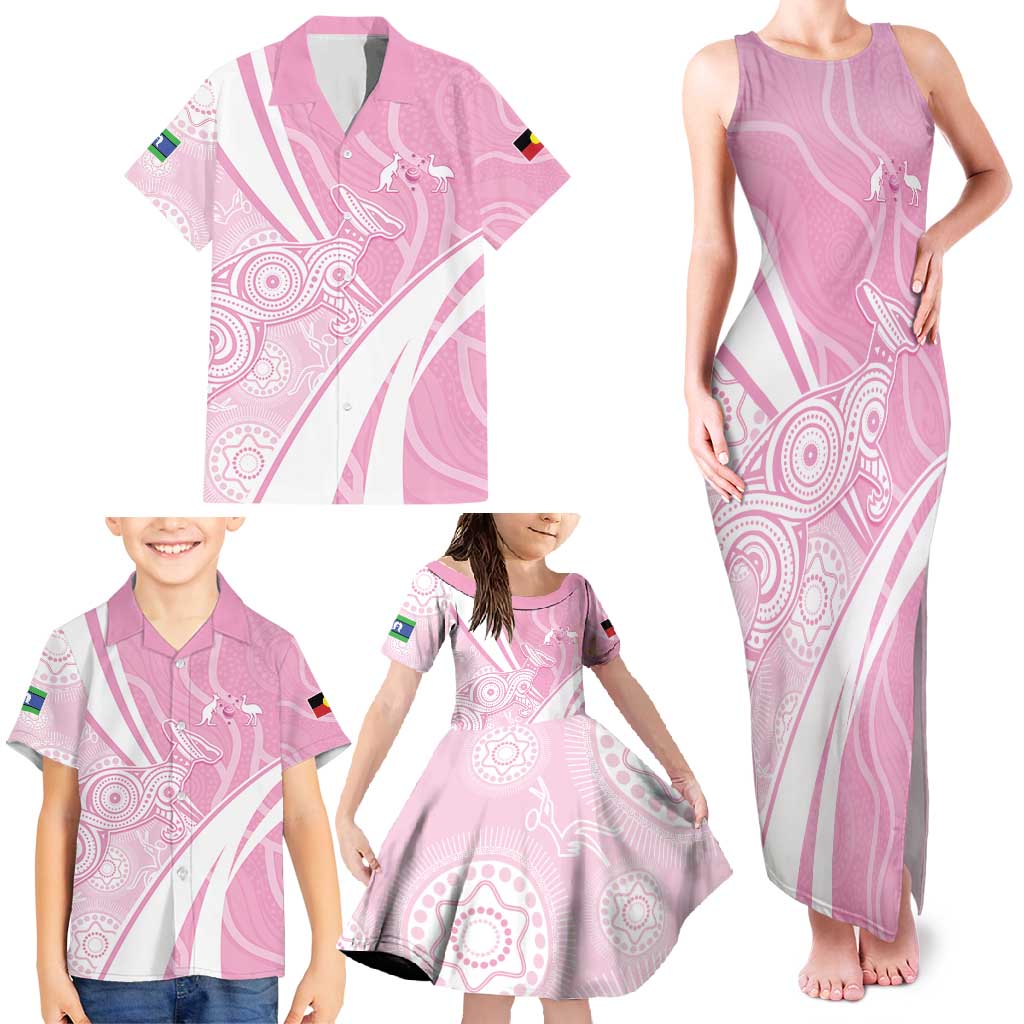 Australia Bowls Personalised Indigenous Pink Round Family Matching Tank Maxi Dress and Hawaiian Shirt - Aussie Hoodie
