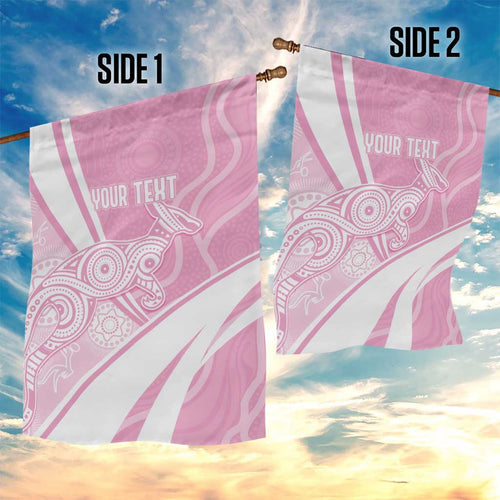 Australia Bowls Personalised Indigenous Pink Round Garden Flag - Aussie Hoodie