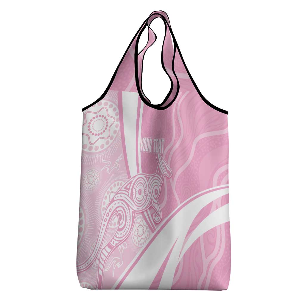Australia Bowls Personalised Indigenous Pink Round Grocery Bag - Aussie Hoodie