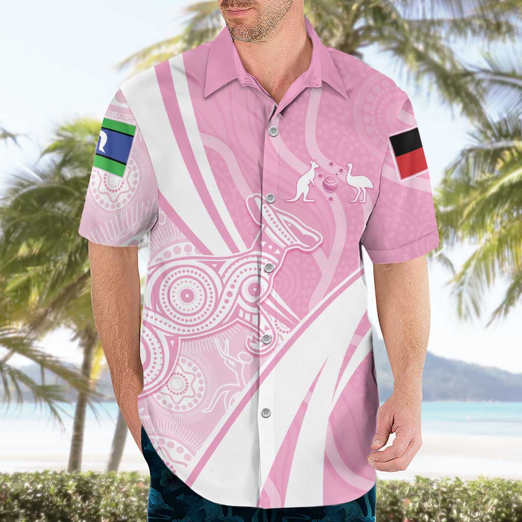 Australia Bowls Personalised Indigenous Pink Round Hawaiian Shirt - Aussie Hoodie