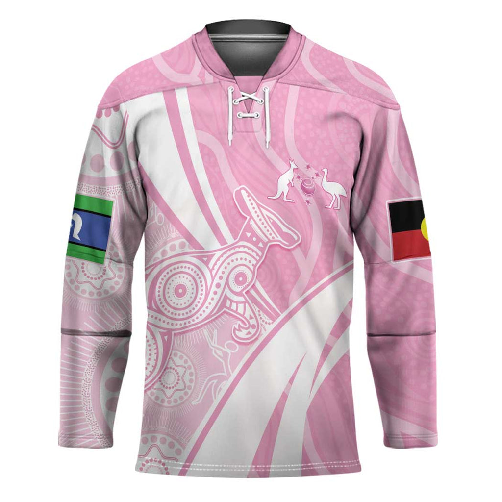 Australia Bowls Personalised Indigenous Pink Round Hockey Jersey - Aussie Hoodie