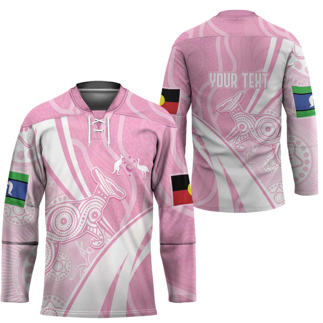 Australia Bowls Personalised Indigenous Pink Round Hockey Jersey - Aussie Hoodie