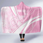 Australia Bowls Personalised Indigenous Pink Round Hooded Blanket - Aussie Hoodie