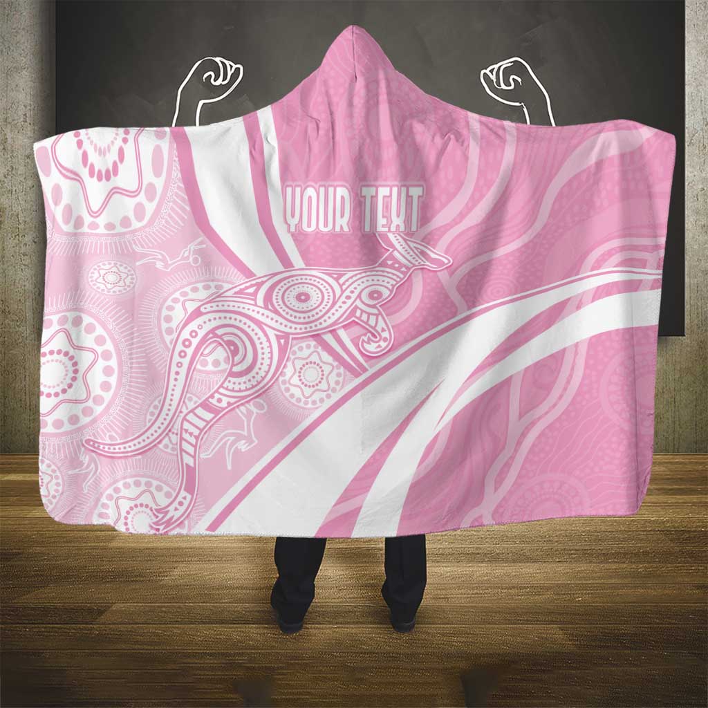 Australia Bowls Personalised Indigenous Pink Round Hooded Blanket - Aussie Hoodie