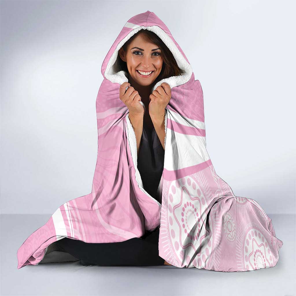 Australia Bowls Personalised Indigenous Pink Round Hooded Blanket - Aussie Hoodie