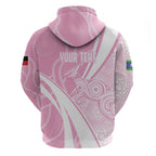 Australia Bowls Personalised Indigenous Pink Round Hoodie - Aussie Hoodie