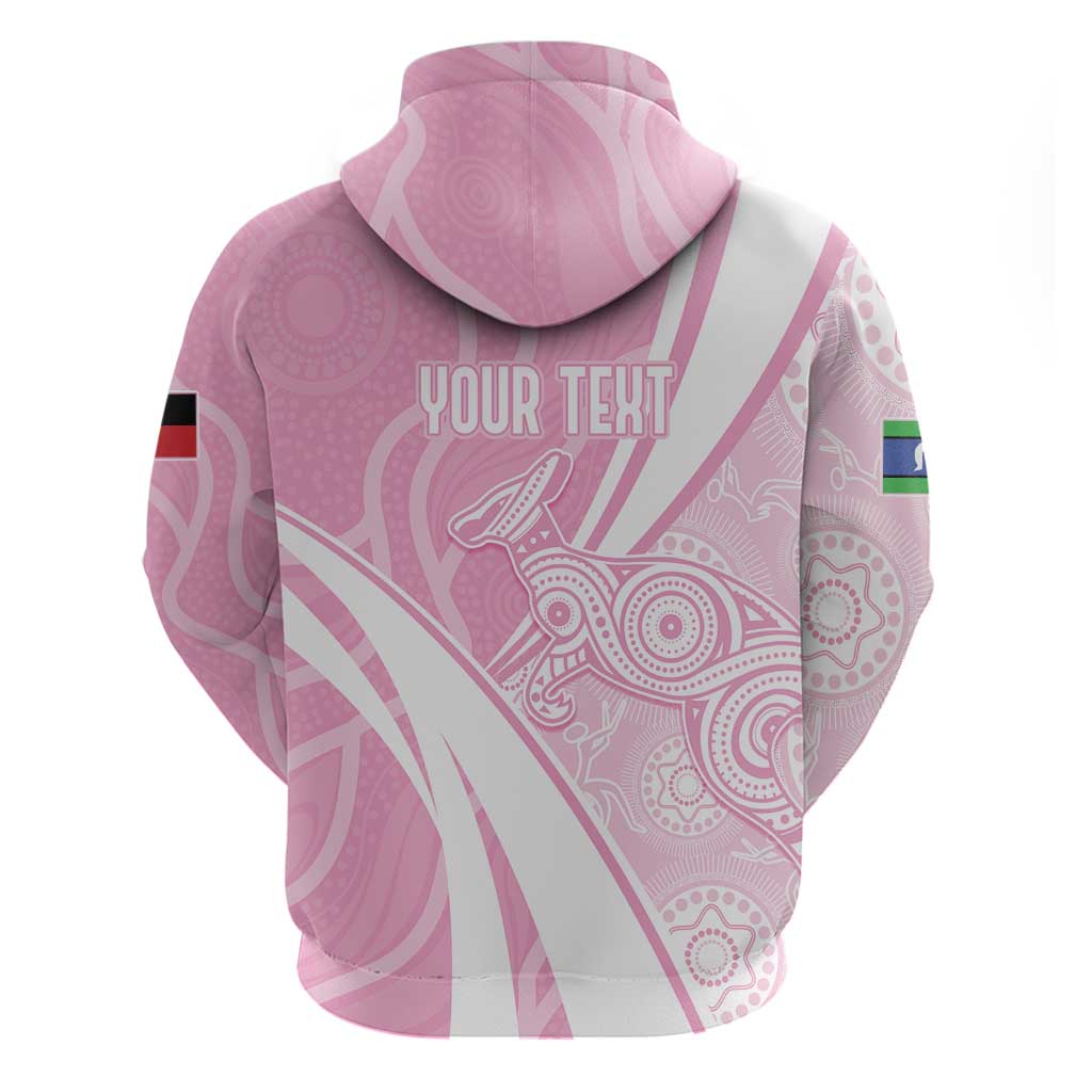 Australia Bowls Personalised Indigenous Pink Round Hoodie - Aussie Hoodie