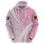 Australia Bowls Personalised Indigenous Pink Round Hoodie - Aussie Hoodie